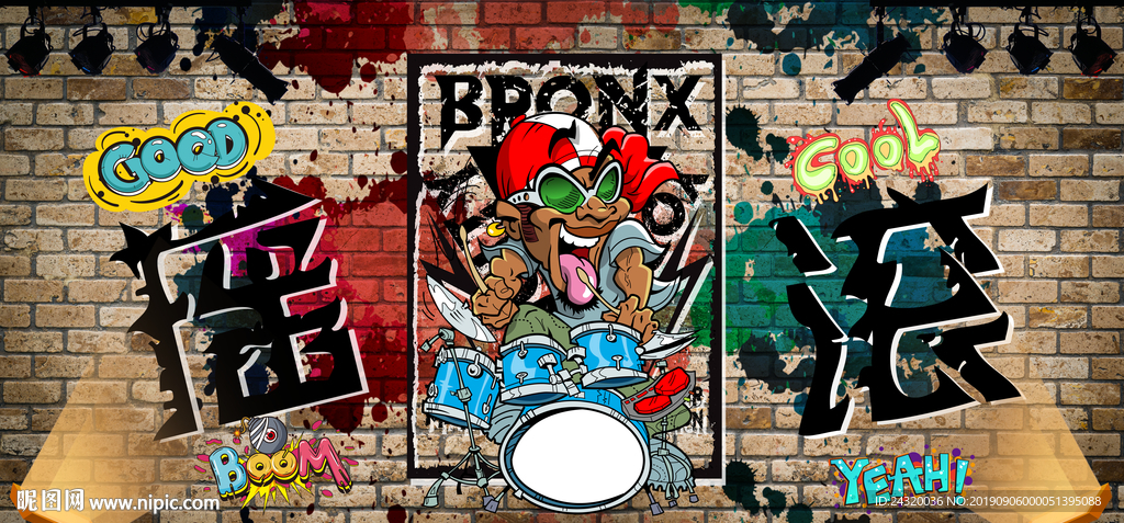 摇滚音乐主题背景墙装饰画