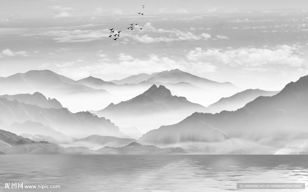 中式山水高清画 TIF分层