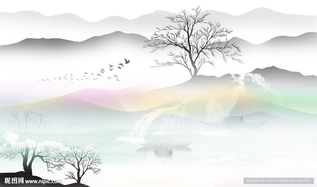 山水壁画