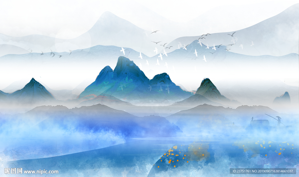山水屏风