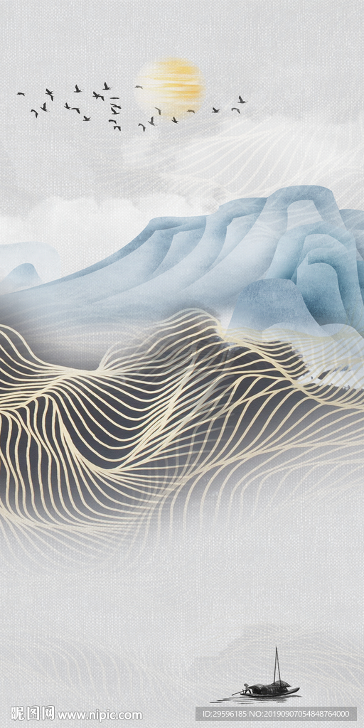高档新山水水墨画 TIF分层