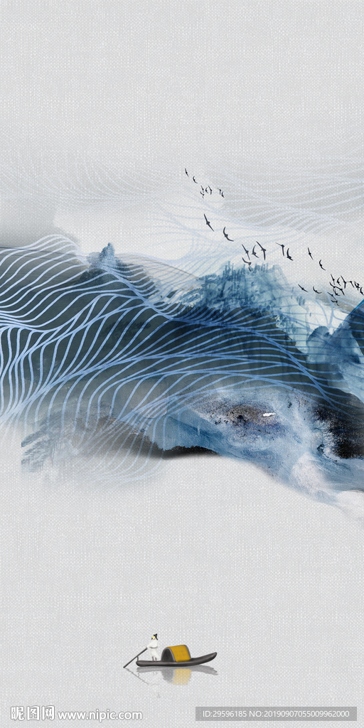 高级新山水水墨画 TIF分层