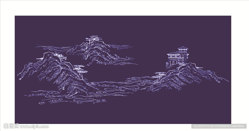 秀丽山河矢量