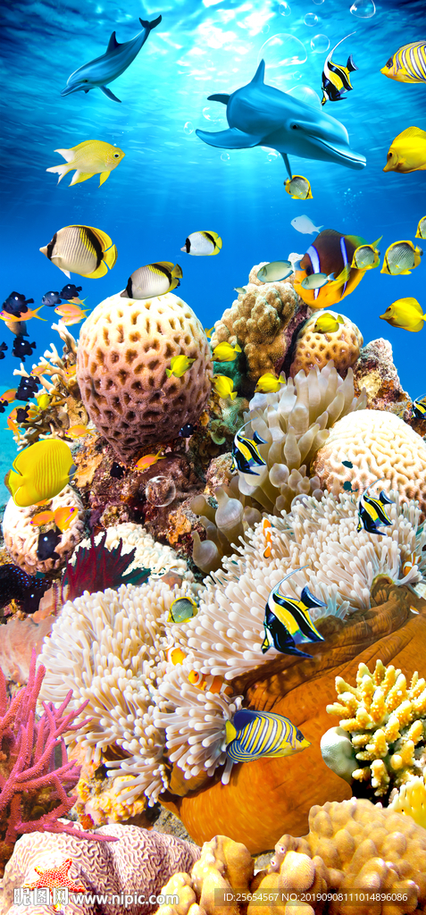 炫丽海底世界海豚过道客厅玄关