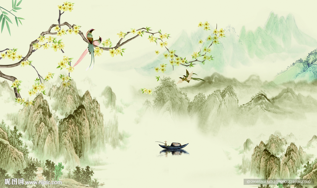 新中式 水墨中国画 TIF分层