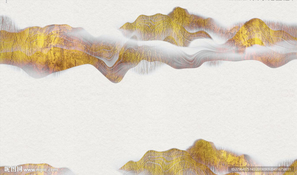 金箔抽象山水意境山水背景墙