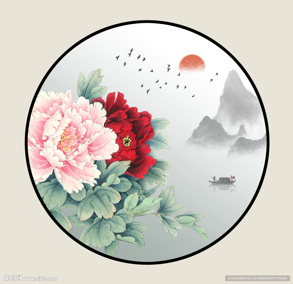 牡丹装饰画