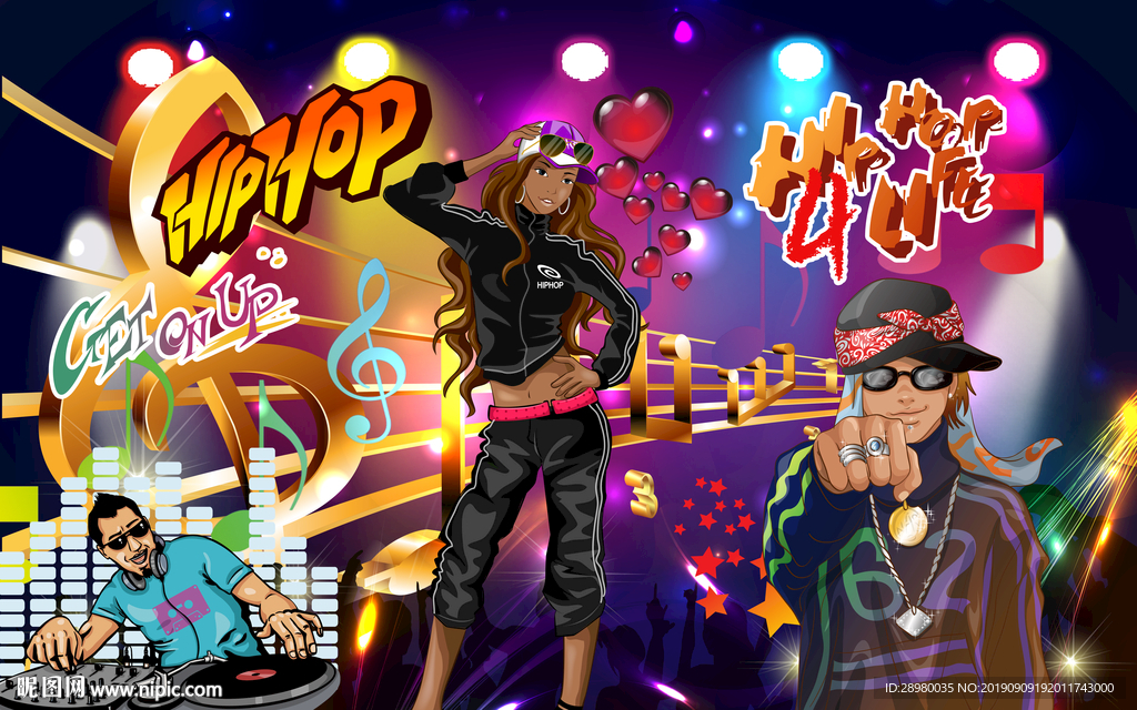 嘻哈摇滚音乐酒吧KTV背景墙