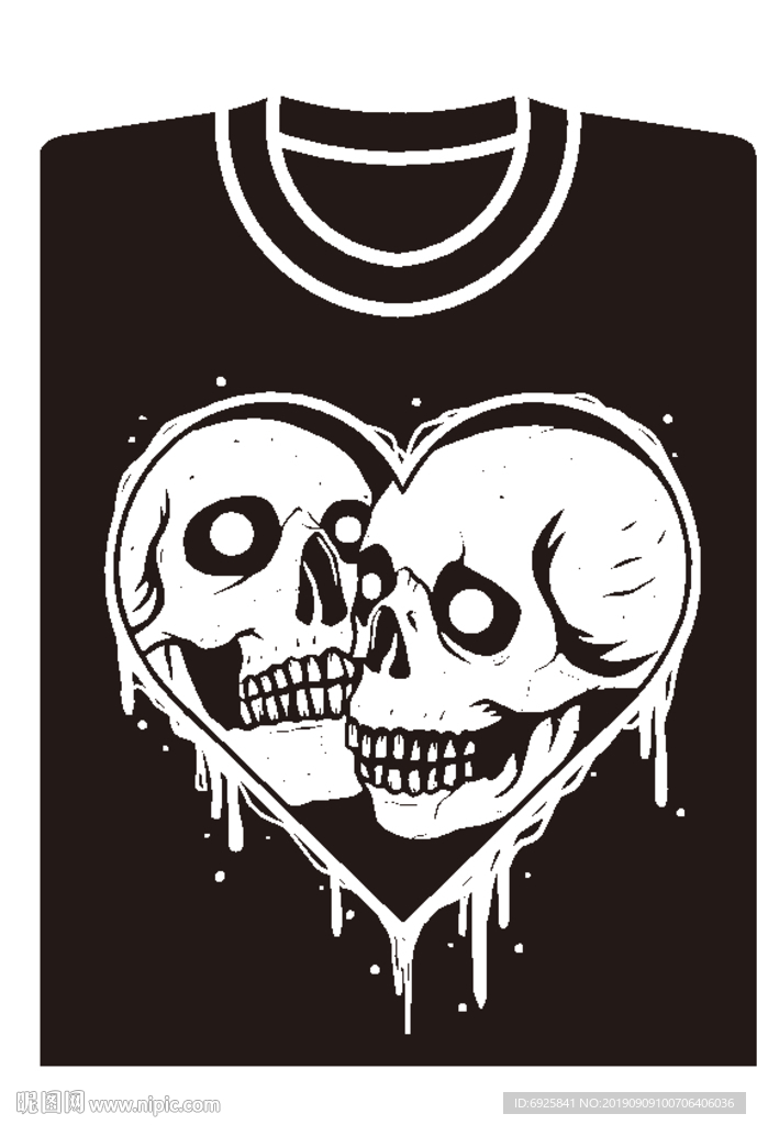 超酷骷髅欧美日韩T恤文化衫矢量
