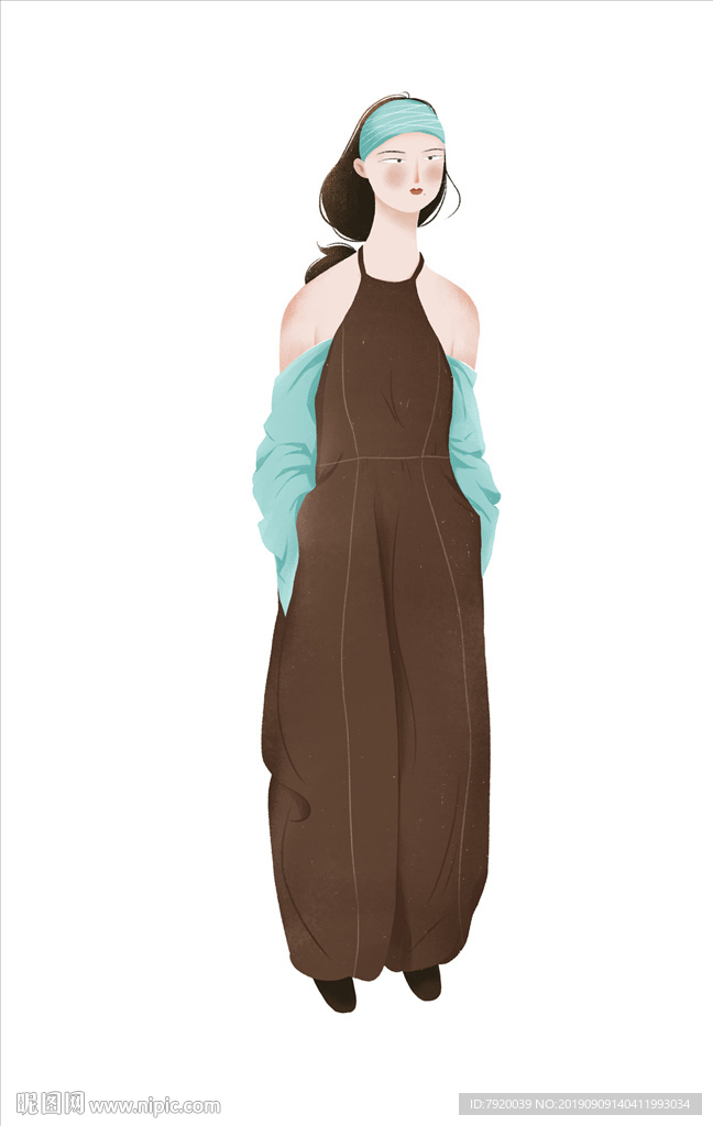 人物女孩卡通美女时尚达人插画