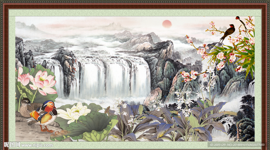 聚宝盆风水画