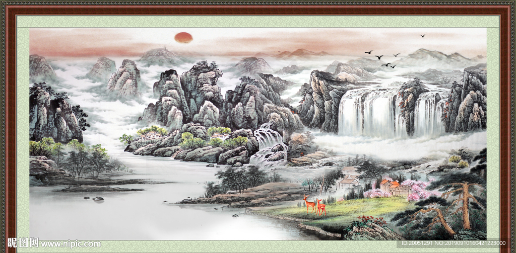 聚宝盆风水画
