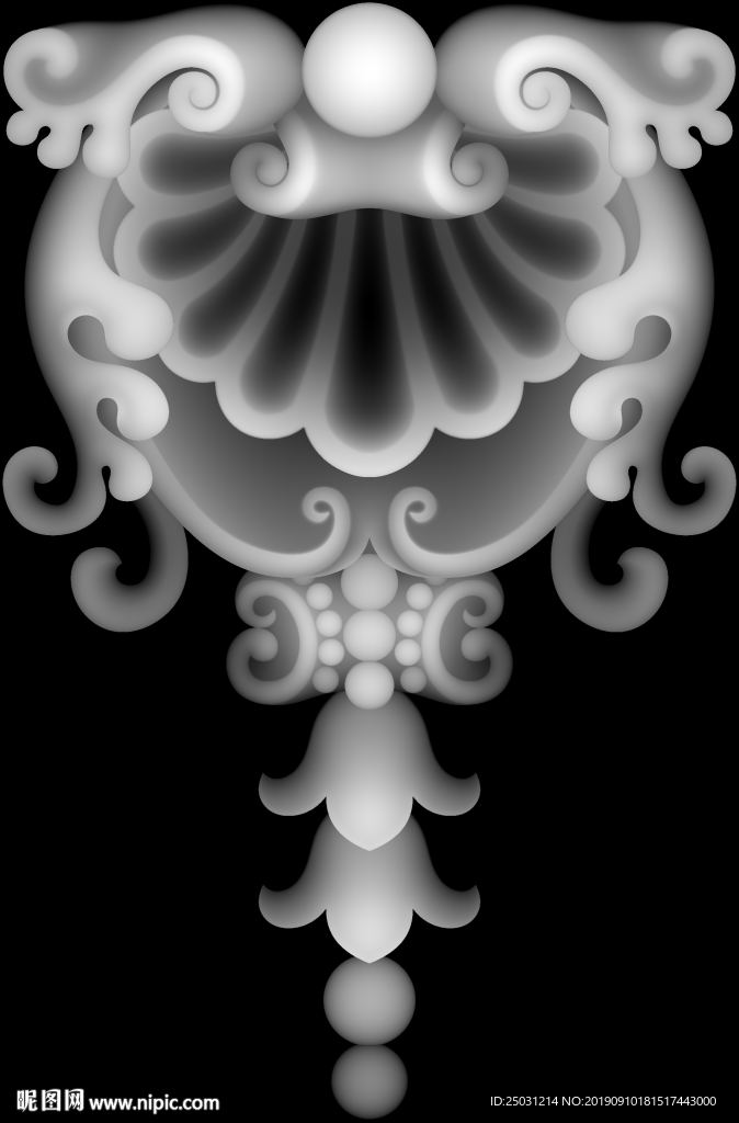 精雕灰度图角花