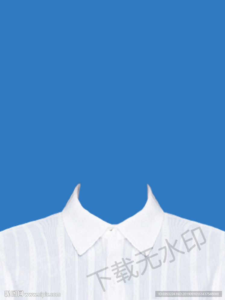 证件照条纹白衬衫