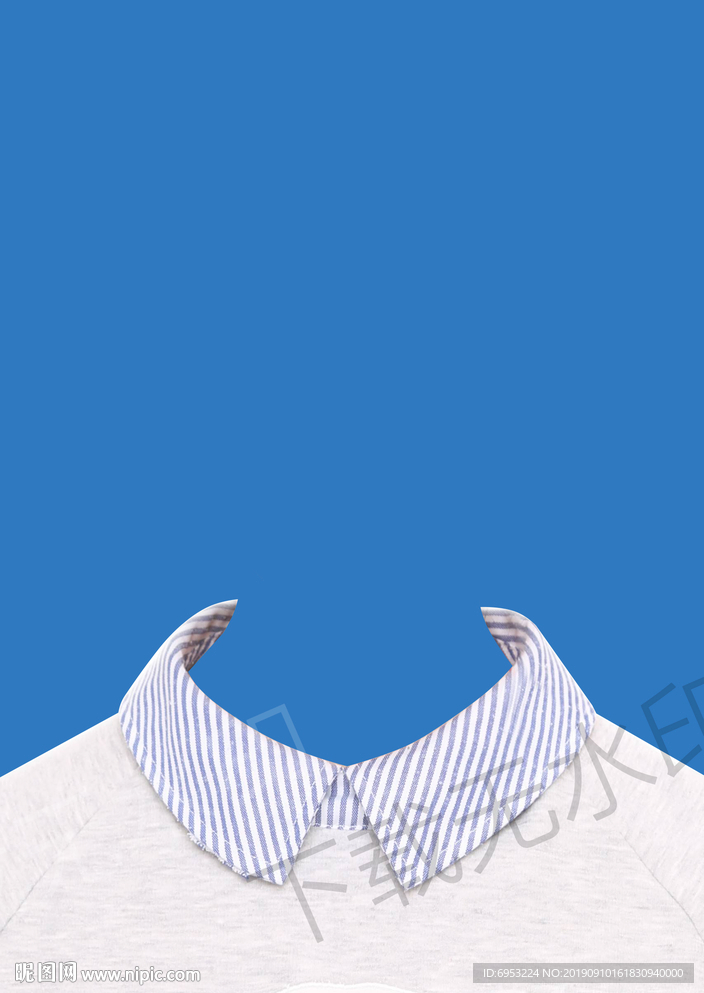 圆领衬衫模板证件照