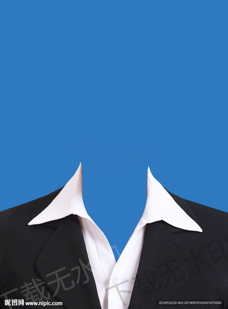 翻领证件照正装衣服