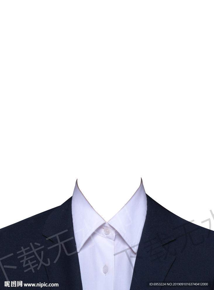 证件照女性无领带正装