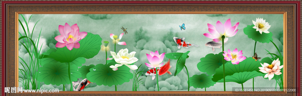 荷花国画