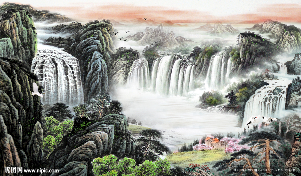 客厅背景 山水国画