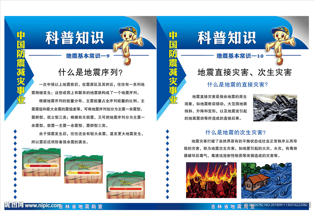 防震减灾挂图 地震序列 灾害