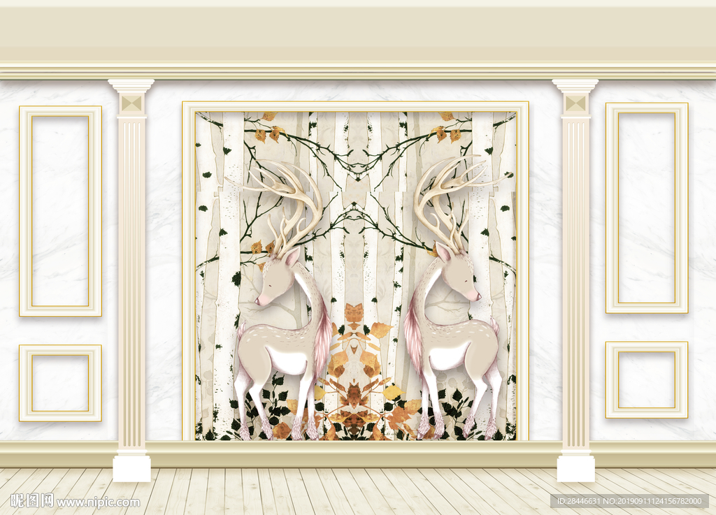 3D立体护墙板北欧背景