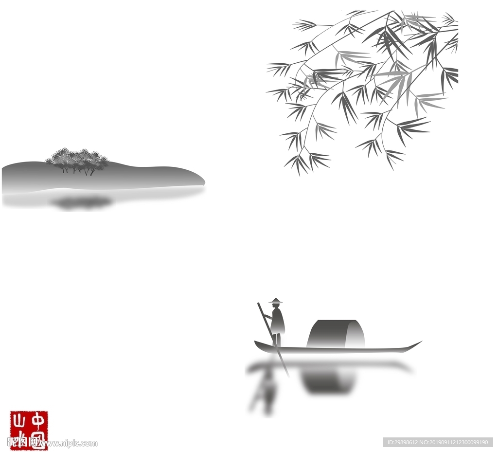 矢量图设计素材中国风山水画