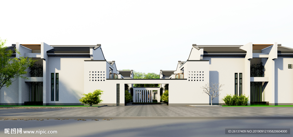 建筑 外观 新中式 展览馆