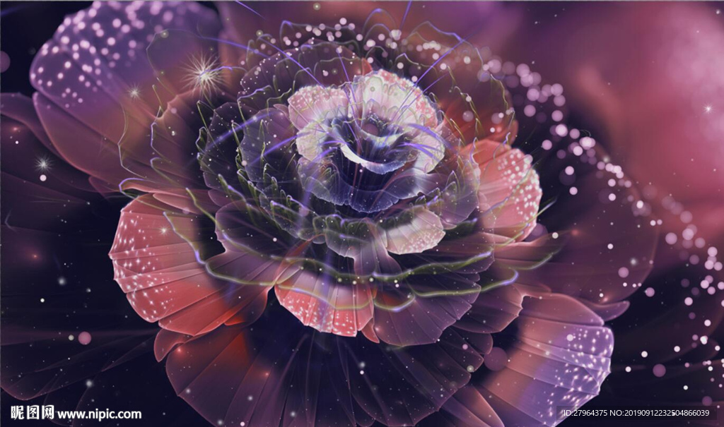 炫彩花朵艺术酒吧KTV背景墙