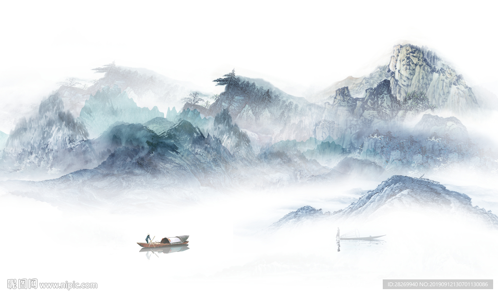 意境水墨山