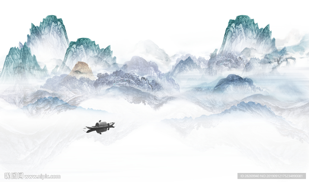 意境水墨山