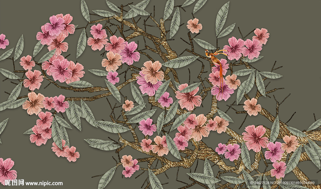 工装花鸟图