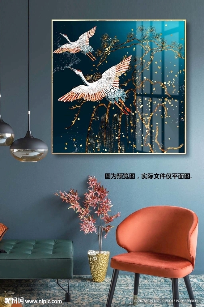 新中式国潮珐琅彩装饰画