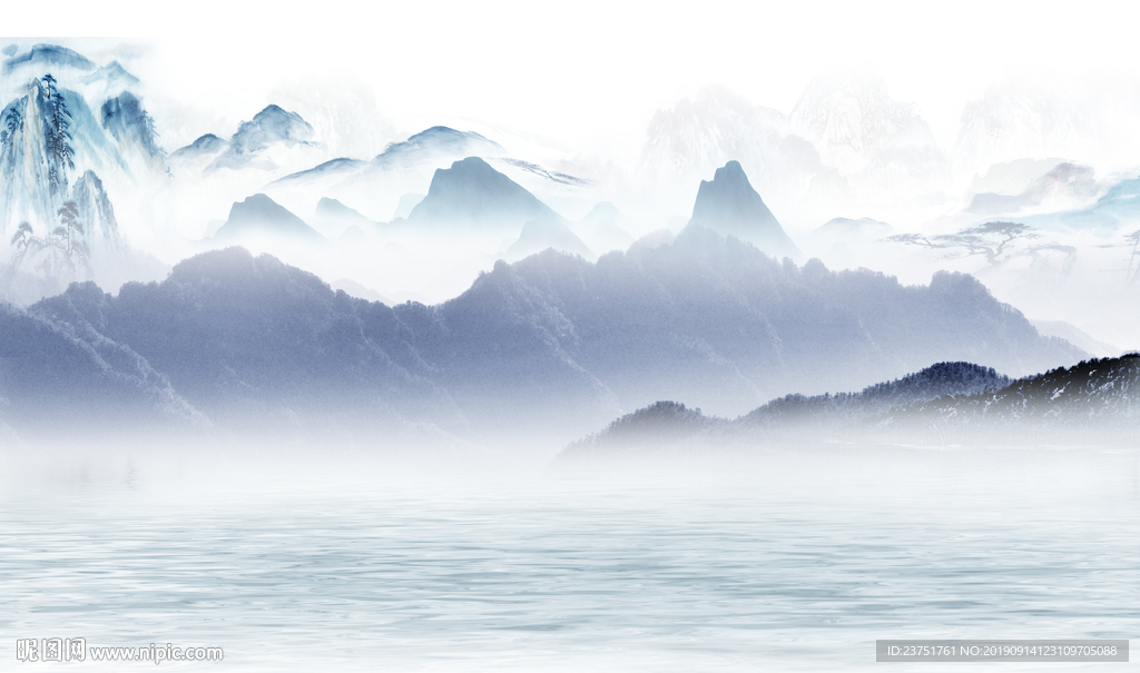 意境水墨山