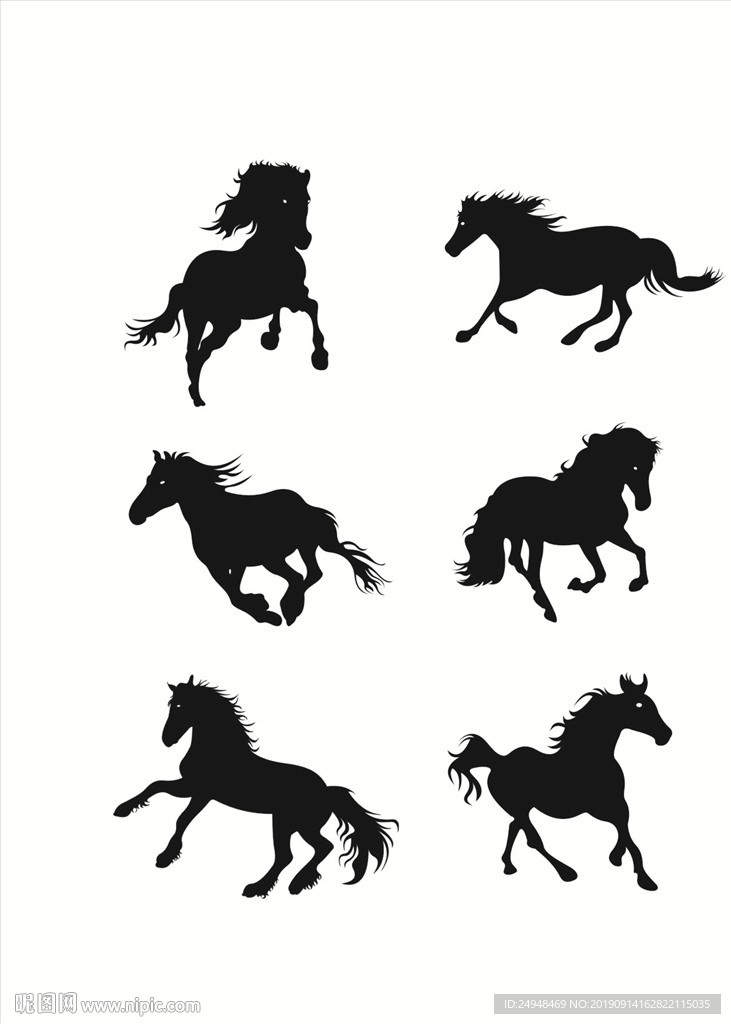 各种马造型矢量图
