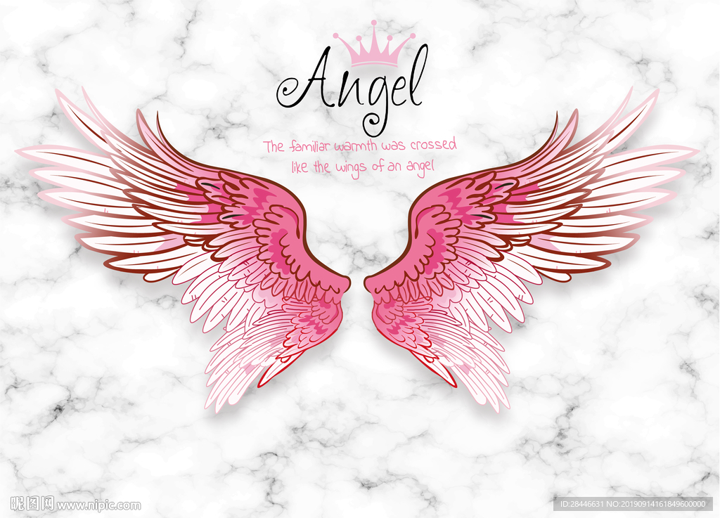 手绘翅膀背景墙