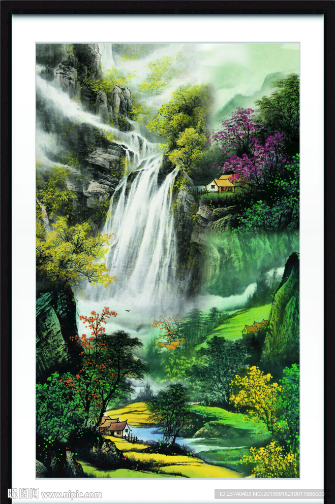 竖幅山水画