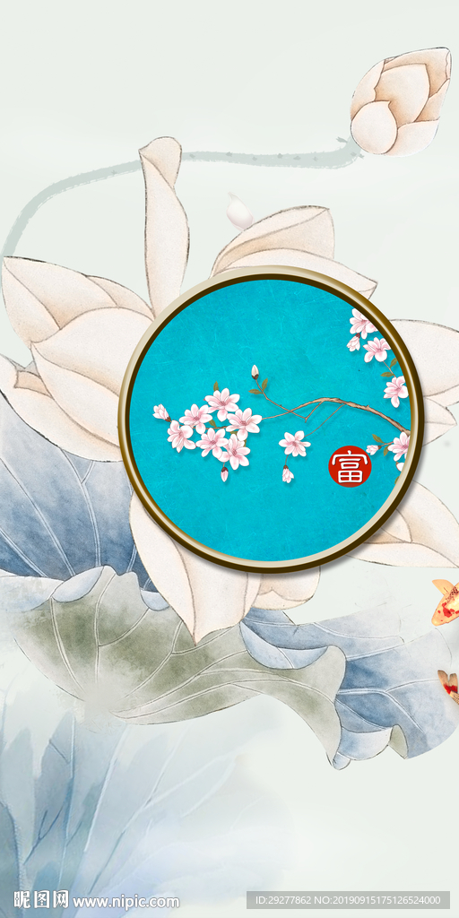 奢华玄关画山水 TIF分层画