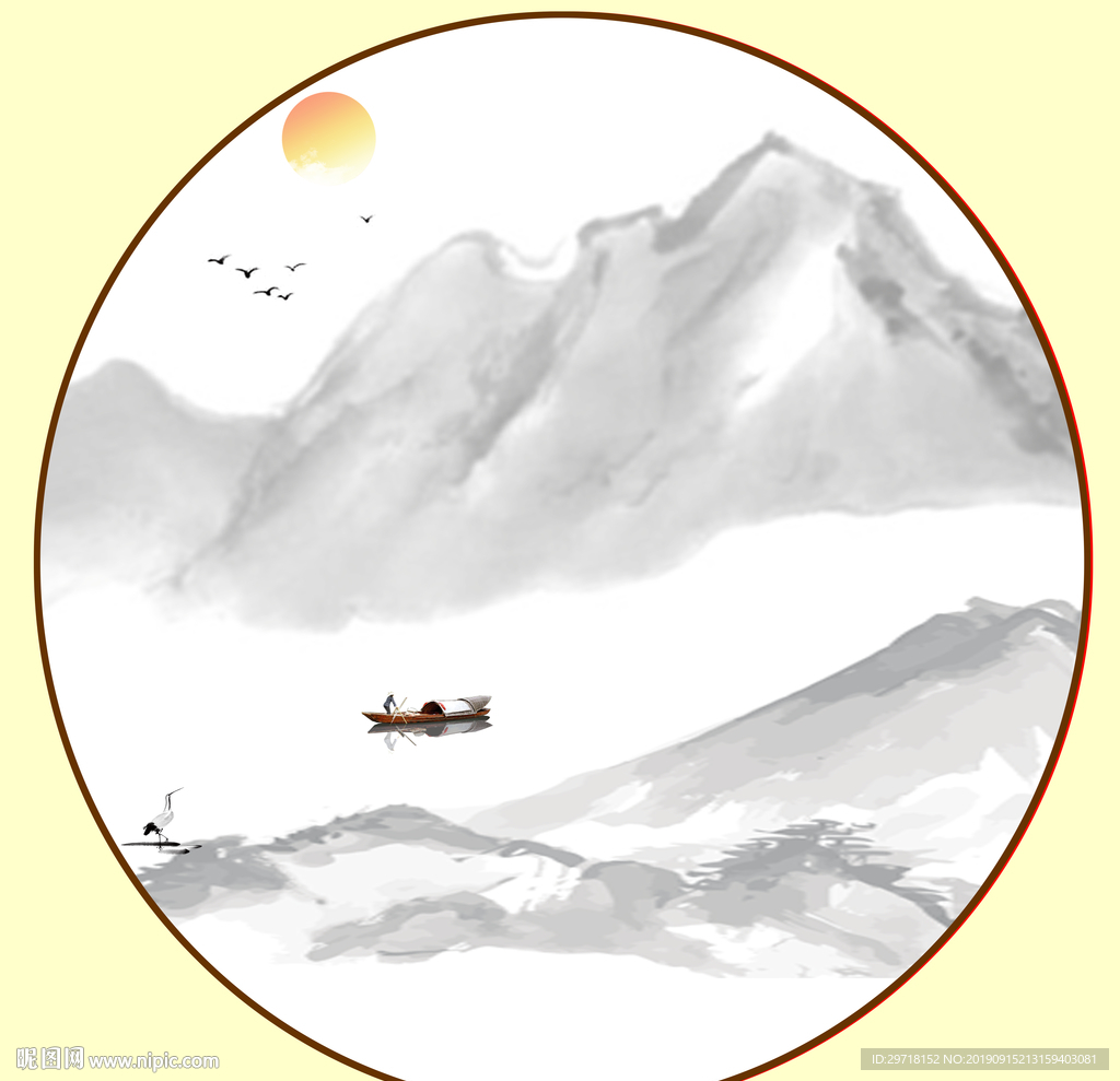 水墨 山水画