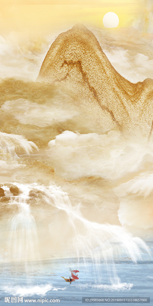 大理石 TIF分层 瀑布