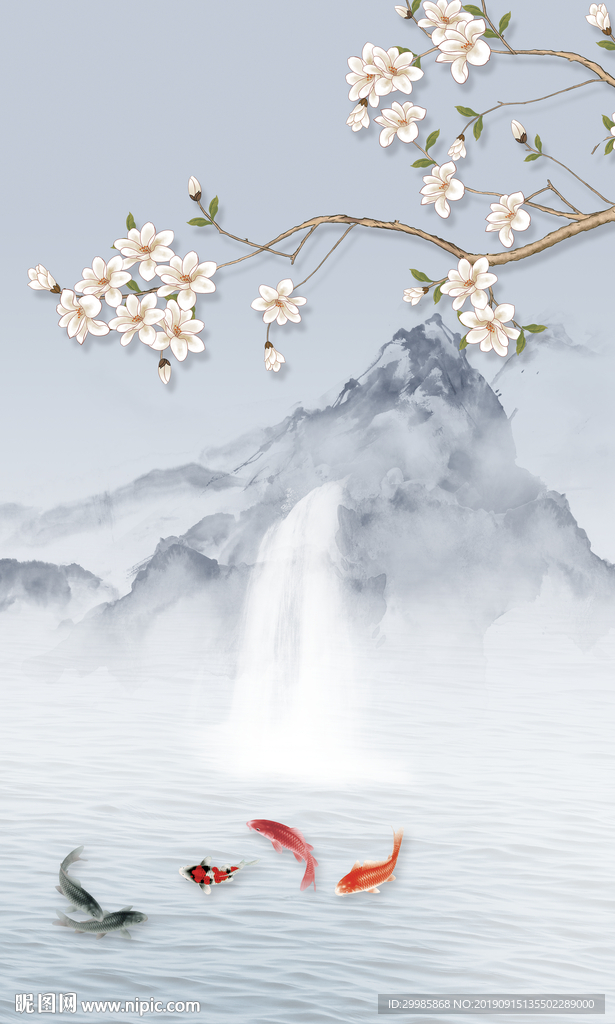 高级山水玄关画 TIF分层