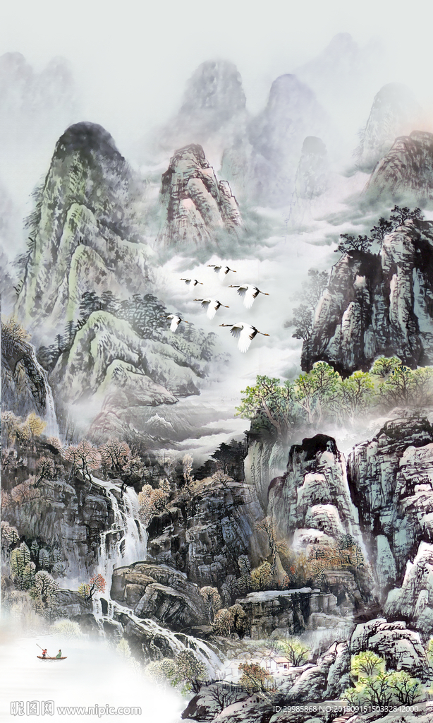 高清山水玄关 TIF分成 过