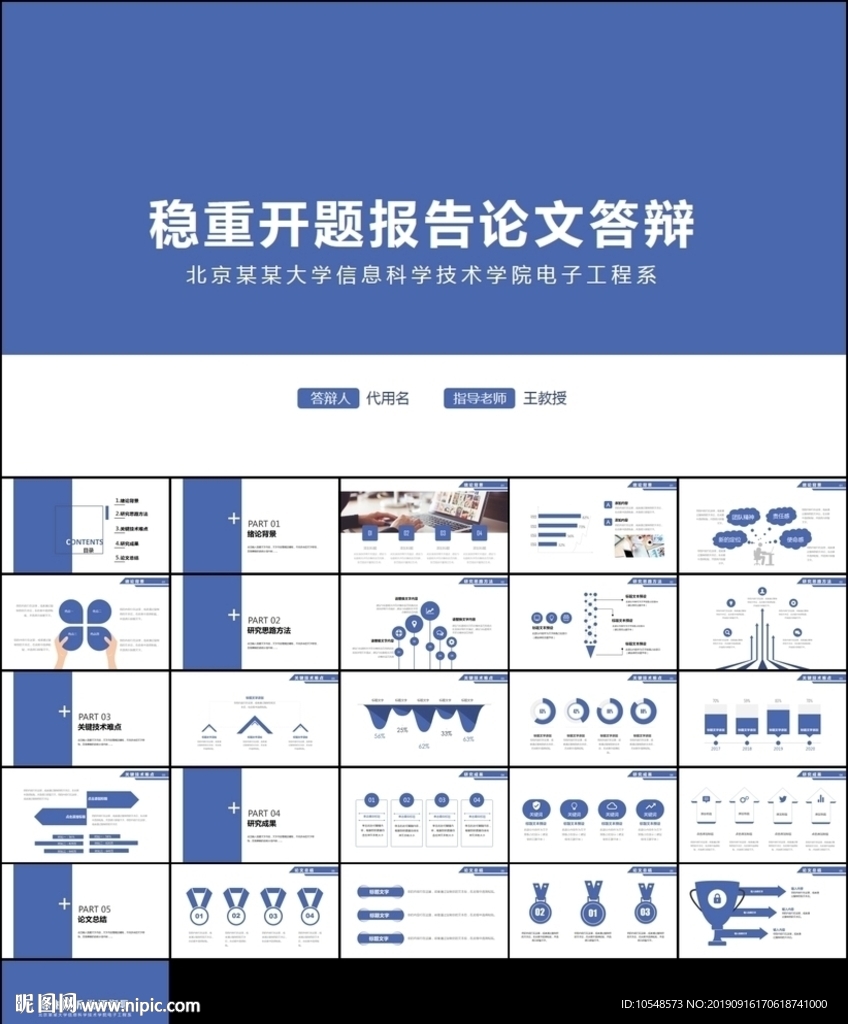 教育行业开题报告毕业答辩ppt