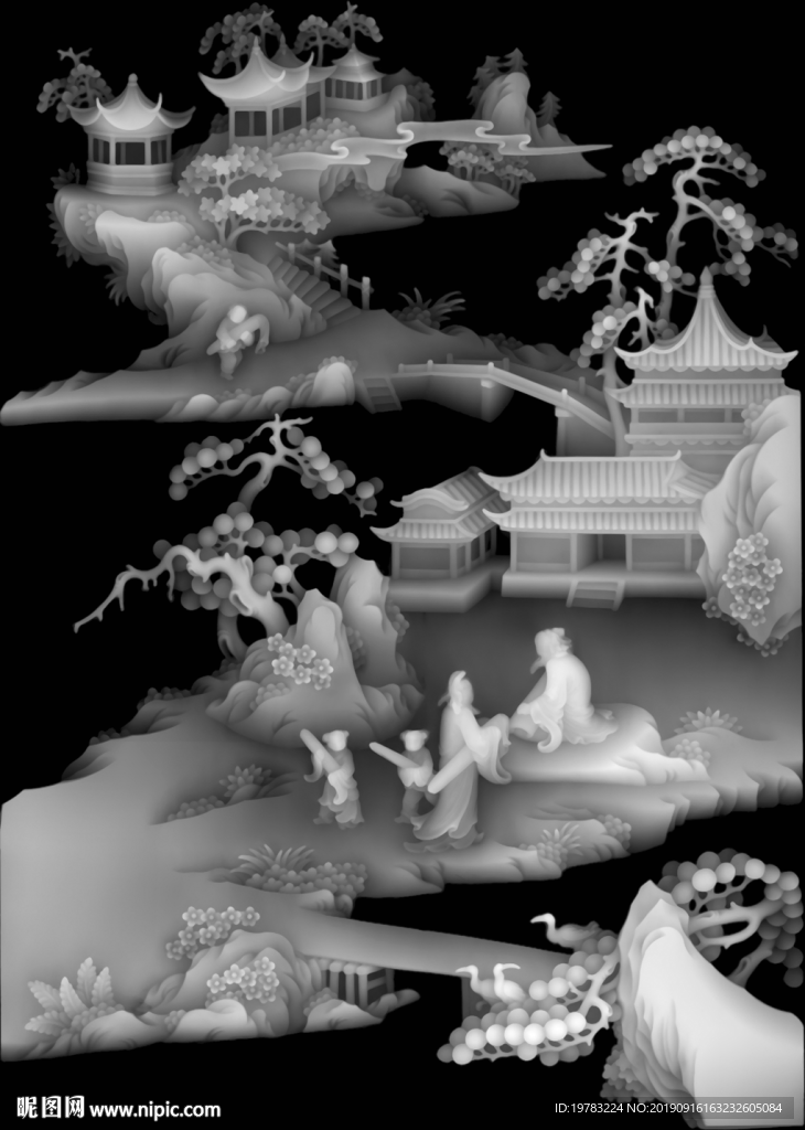 精雕图 灰度图 浮雕图 3D图