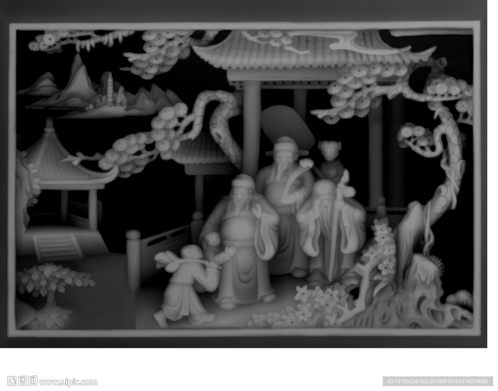 精雕图 灰度图 浮雕图 3D图