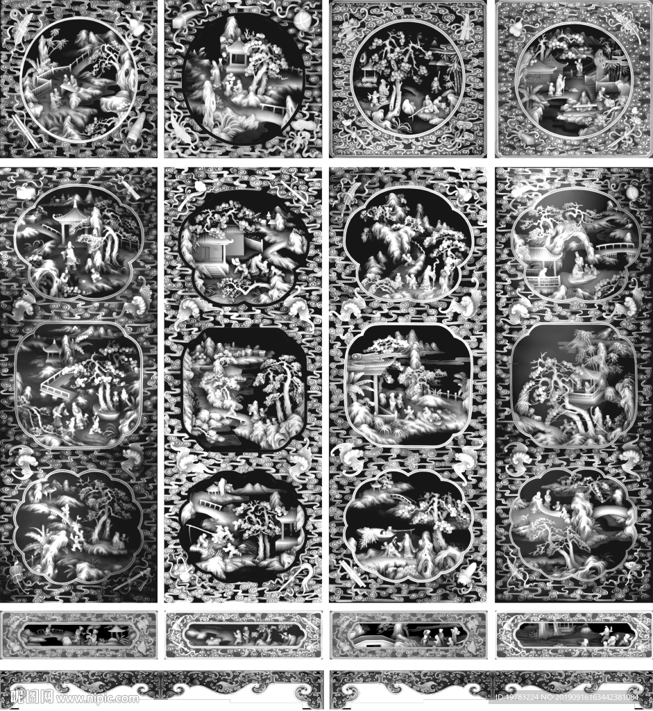 精雕图 灰度图 浮雕图 3D图