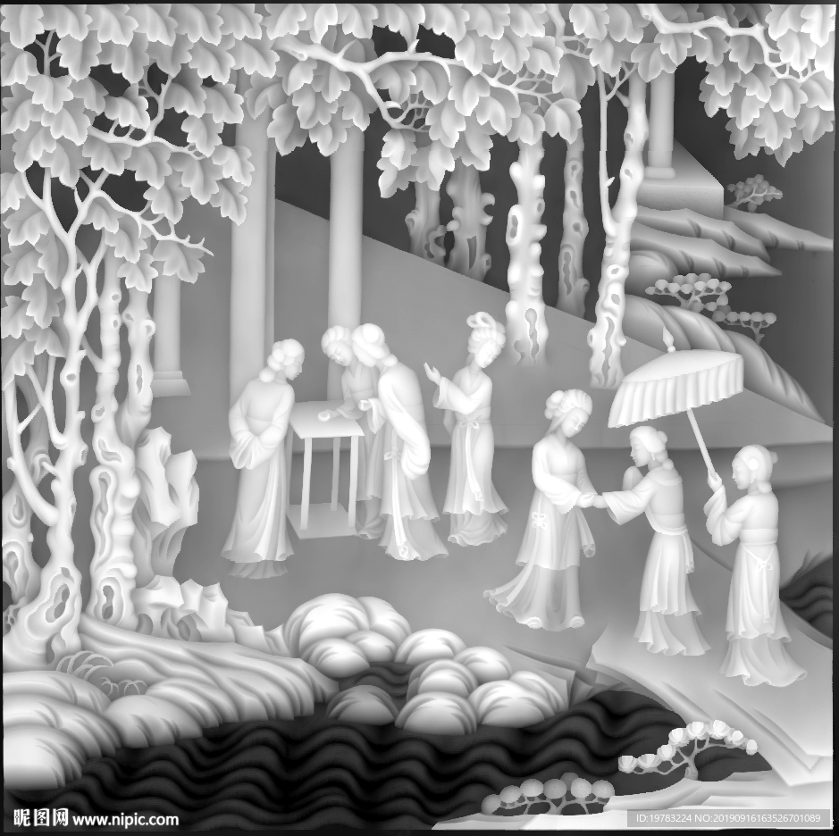 精雕图 灰度图 浮雕图 3D图