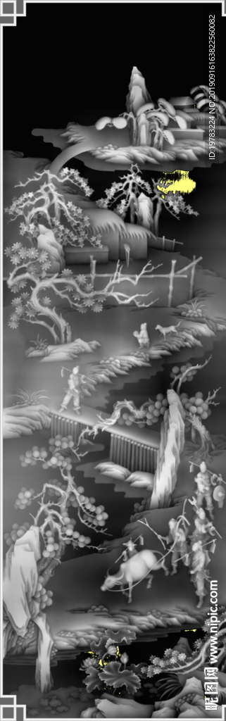 精雕图 灰度图 浮雕图 3D图
