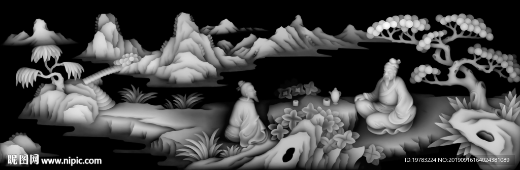 精雕图 灰度图 浮雕图 3D图