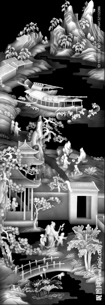 精雕图 灰度图 浮雕图 3D图