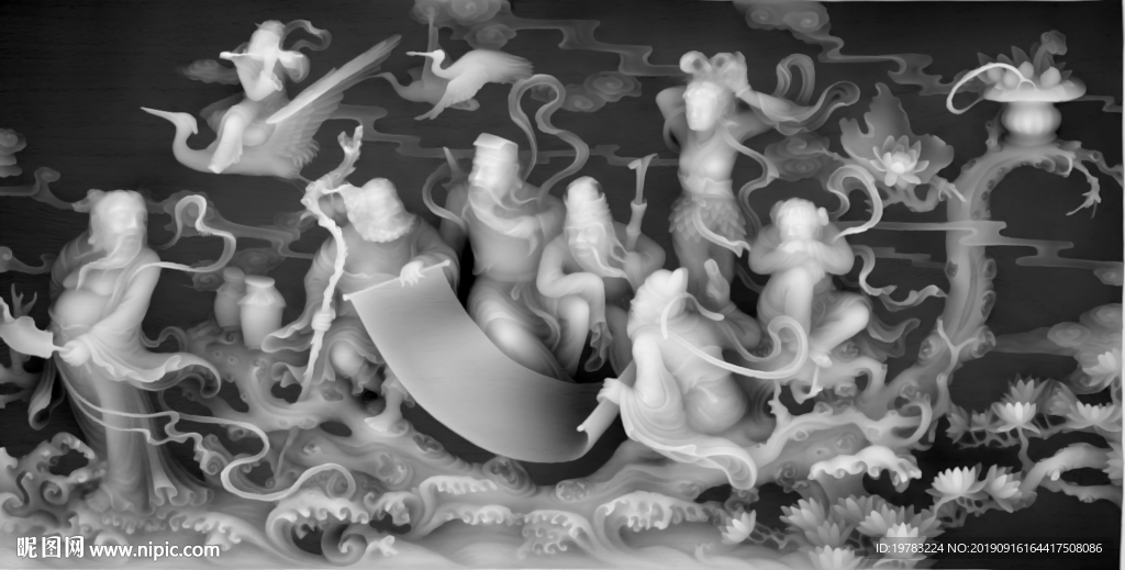 精雕图 灰度图 浮雕图 3D图